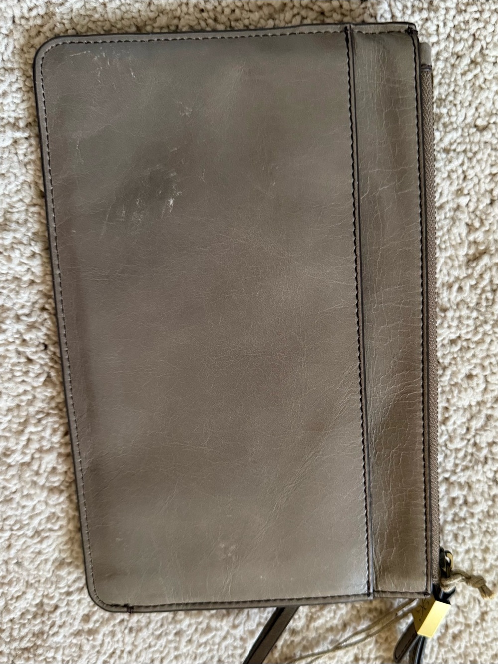Hobo Leather Wristlet Clutch - Taupe